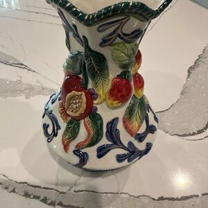 Vintage Fitz and Floyd Multicolor Ceramic Vase, never used